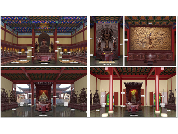 Bronze Buddha Statues of the completed temple in Hubei Hsing Temple